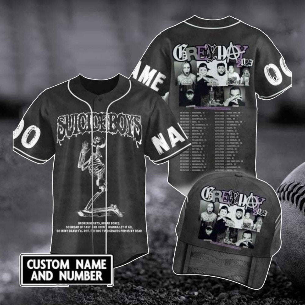 Sui cideboys 2023 Tour Baseball Jersey & Grey Day Shirt: Rap Hip Hop Merch Concert Tee & Gift - Aopprinter