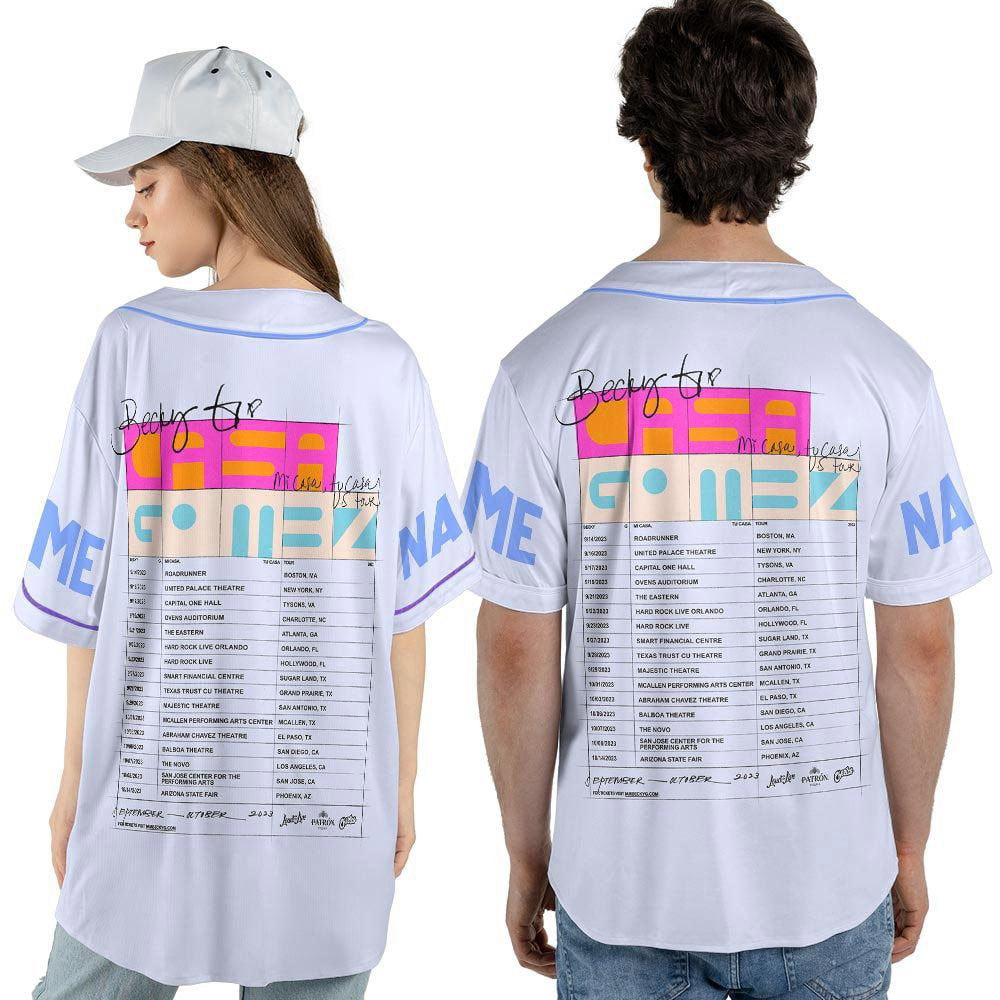 Custom Name Becky G 2023 Tour Baseball Jersey - lylyprint.com