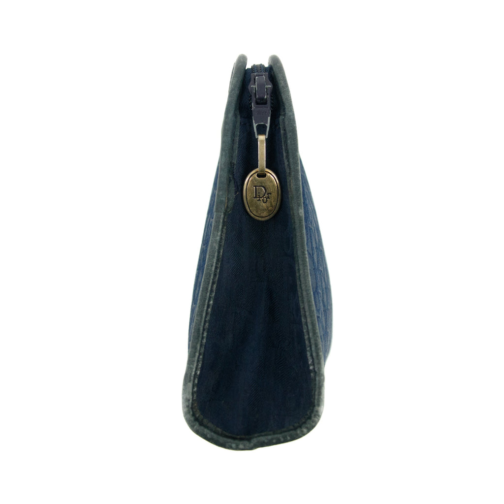 Christian Dior Vintage Trotter Blue Canvas Pouch #3439