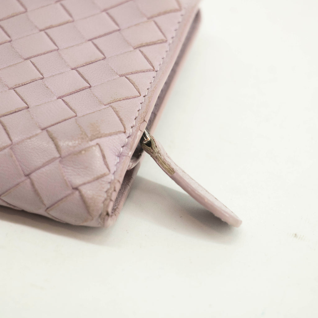 Bottega Veneta Pink Quilted Bifold Long Wallet #3999