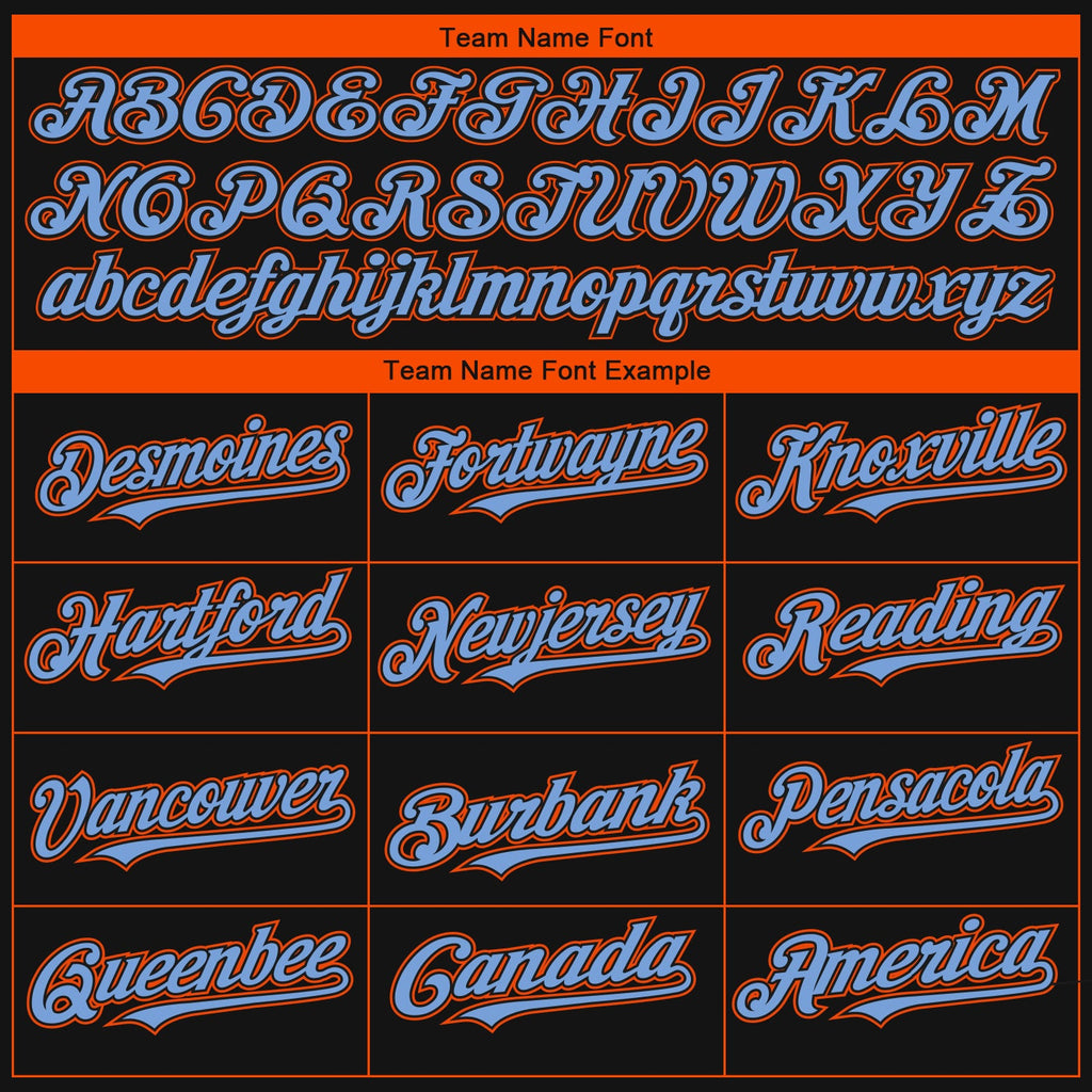 Custom Black Powder Blue-Orange 3D Miami City Edition Fade Fashion Authentic Baseball Jersey