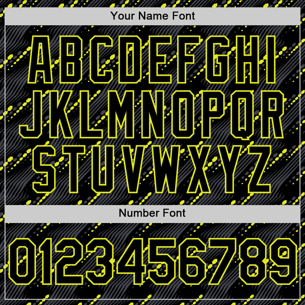 Custom Black Neon Yellow 3D Pattern Design Slant Lines Authentic Baseball Jersey
