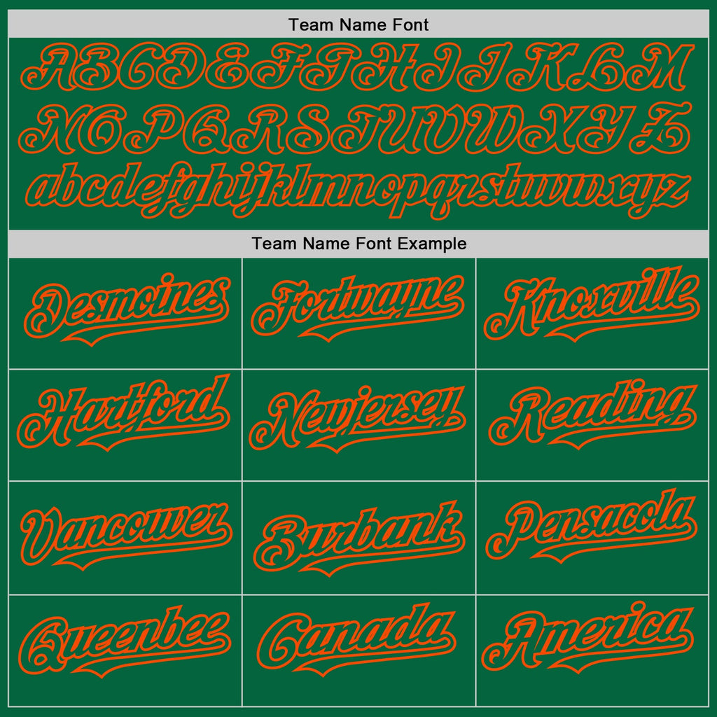 Custom Kelly Green Orange 3D Pattern Design Abstract Splatter Grunge Art Authentic Baseball Jersey