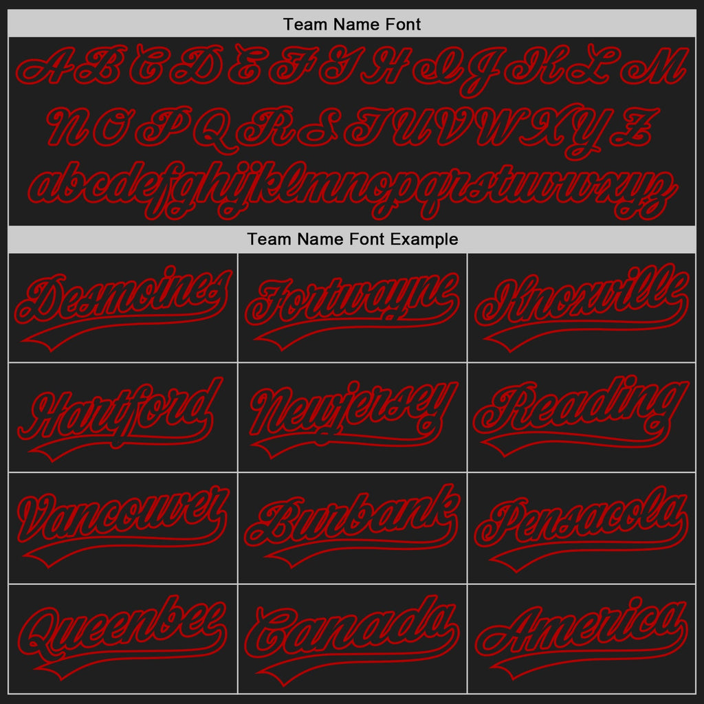 Custom Black Red 3D Pattern Design Abstract Network Authentic Baseball Jersey