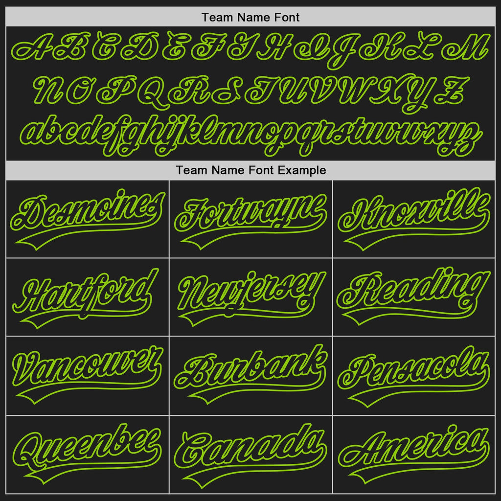 Custom Black Neon Green 3D Pattern Design Curve Lines Authentic Baseball Jersey