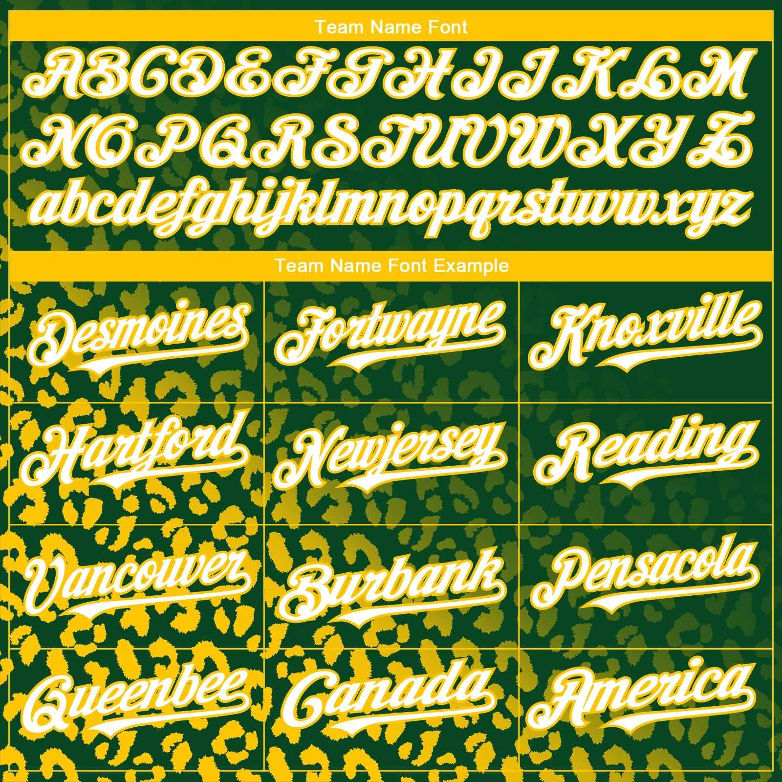 Custom Kelly Green White-Yellow 3D Pattern Design Leopard Print Fade Fashion Authentic Baseball Jersey