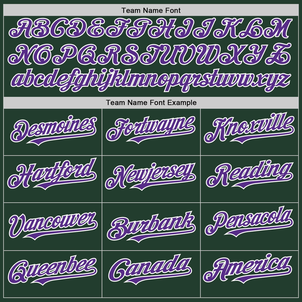 Custom Green Purple-White Line Authentic Baseball Jersey