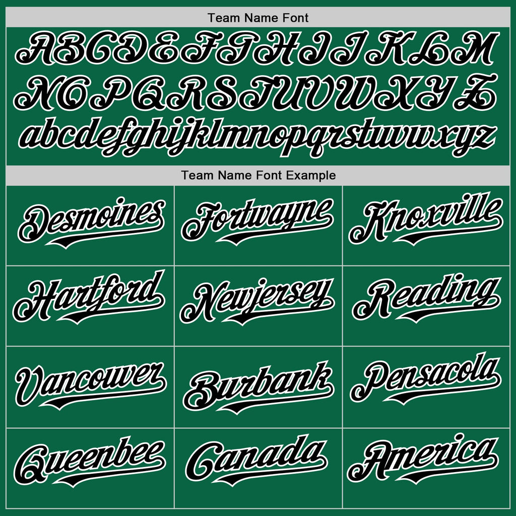 Custom Kelly Green Black-White Line Authentic Baseball Jersey