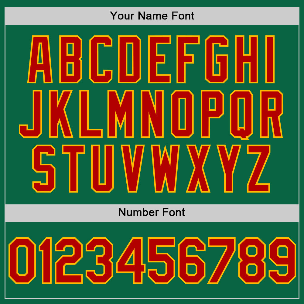 Custom Kelly Green Red-Gold Line Authentic Baseball Jersey