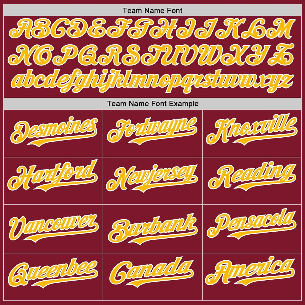 Custom Crimson Gold-White Line Authentic Baseball Jersey