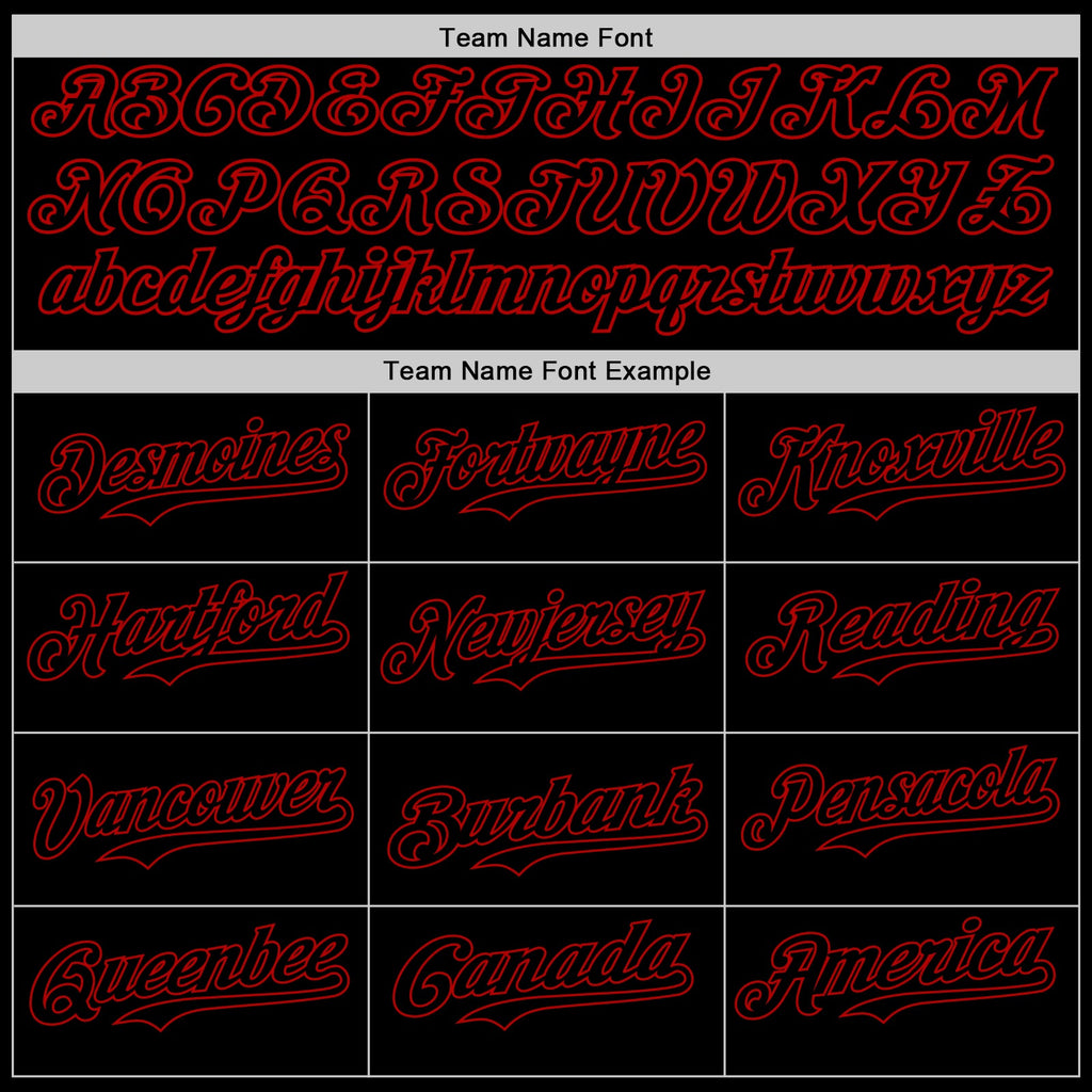 Custom Black Red 3D Pattern Design Rave Gothic Style Authentic Baseball Jersey