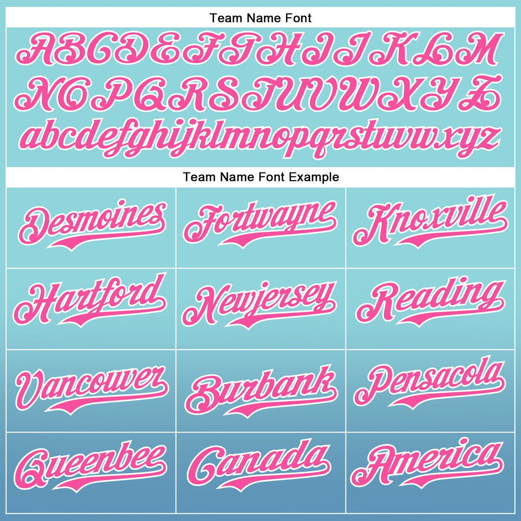 Custom Ice Blue Pink-White 3D Cindy Suen Flowers Bloom Authentic Baseball Jersey