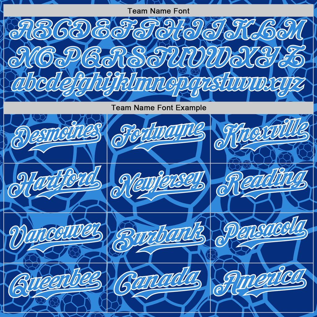 Custom Electric Blue White Comic Doodle Ballgame 3D Pattern Design Authentic Baseball Jersey