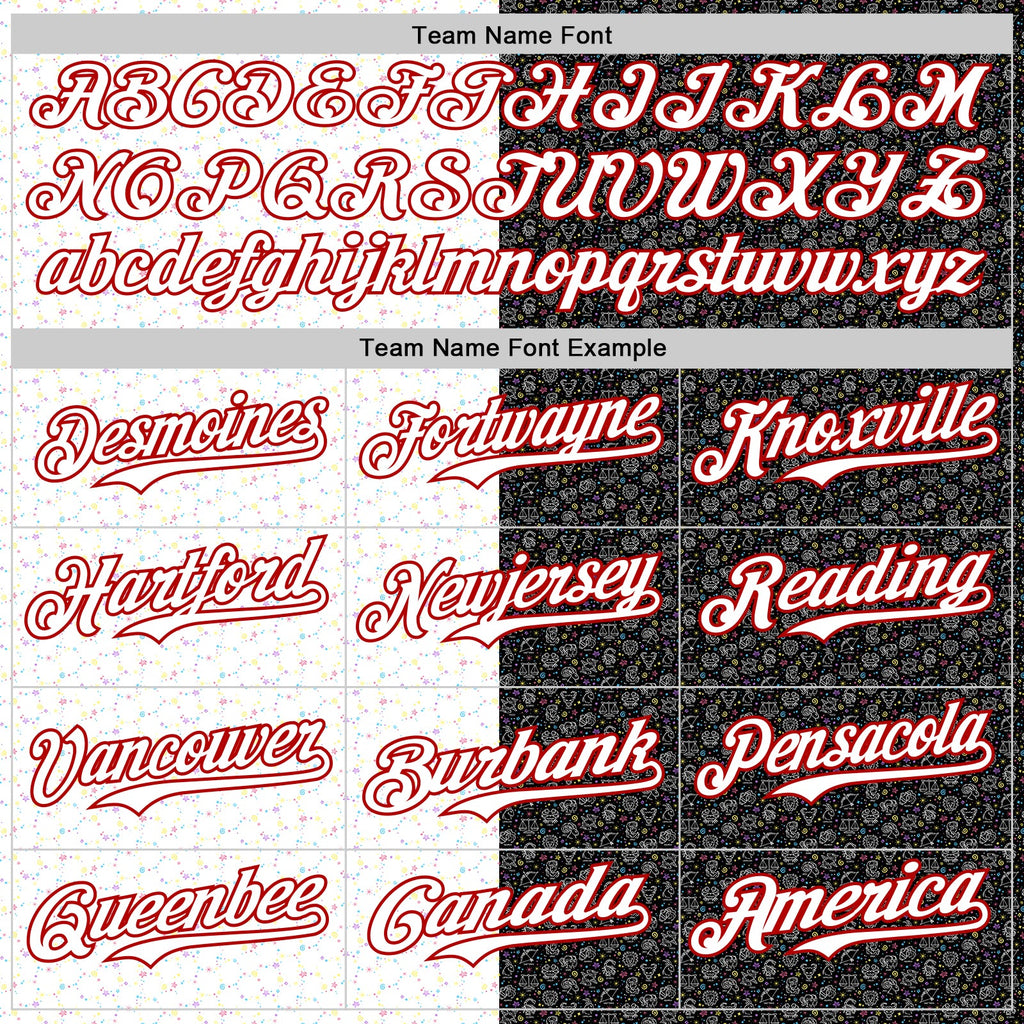 Custom Black White-Red 3D Pattern Design Constellation Space Galaxy Star Authentic Baseball Jersey