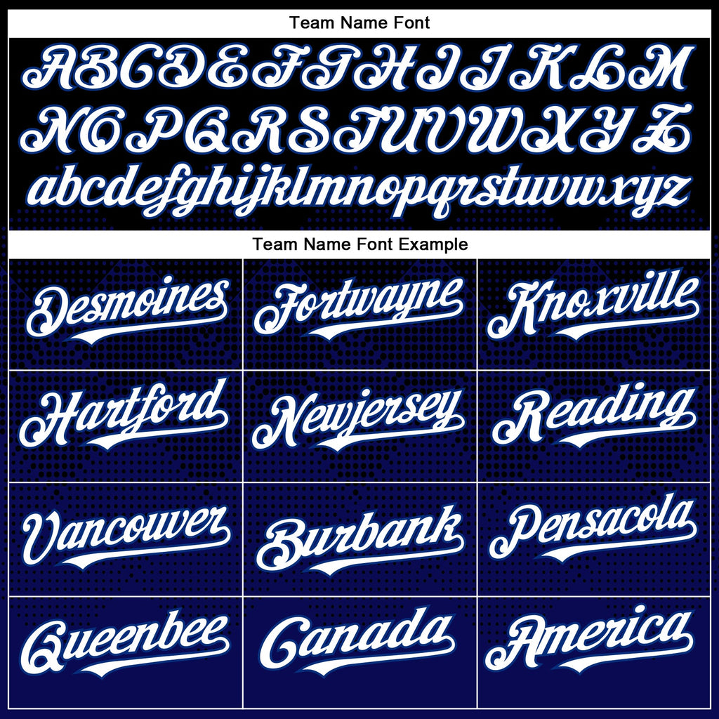 Custom Black White-Royal 3D Gradient Square Shape Authentic Baseball Jersey