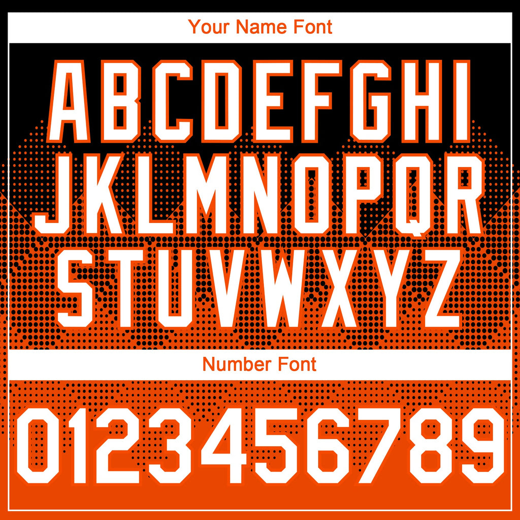 Custom Black White-Orange 3D Gradient Square Shape Authentic Baseball Jersey
