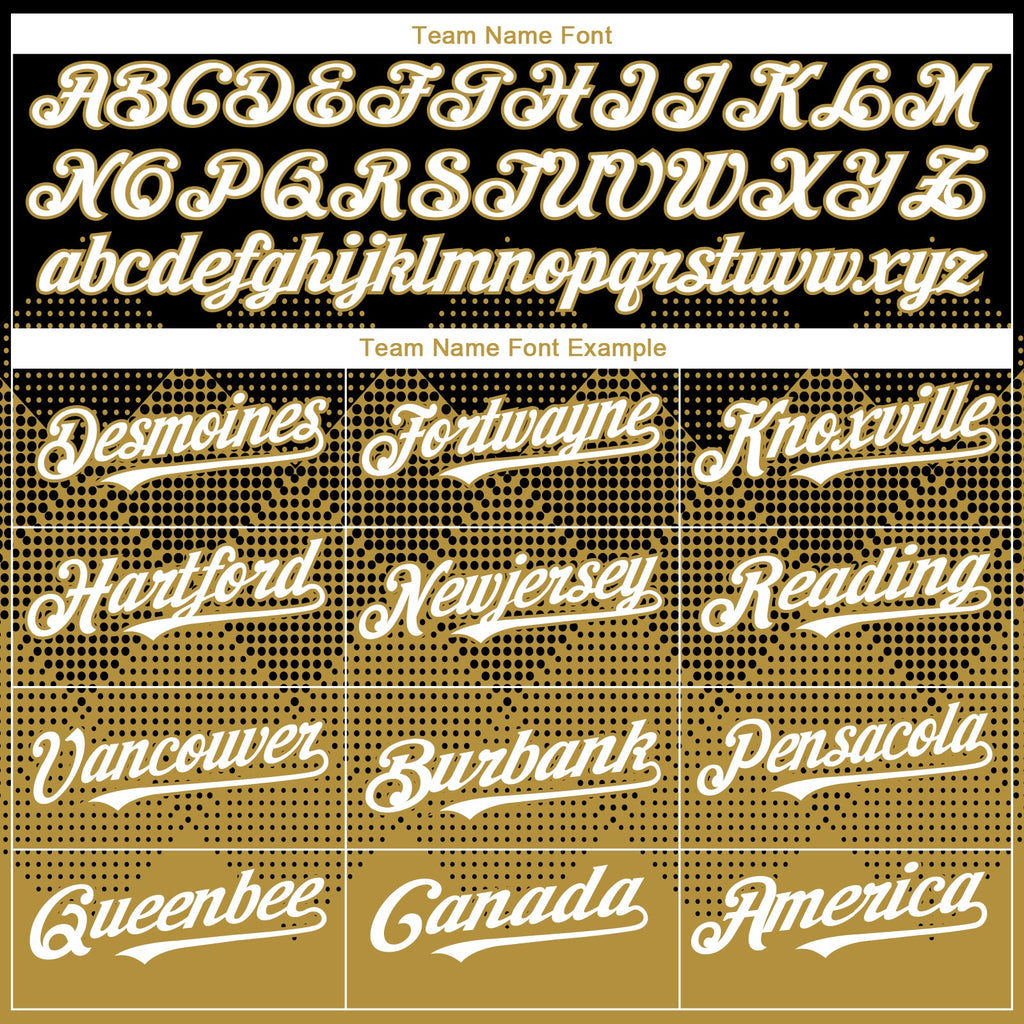 Custom Black White-Old Gold 3D Gradient Square Shape Authentic Baseball Jersey