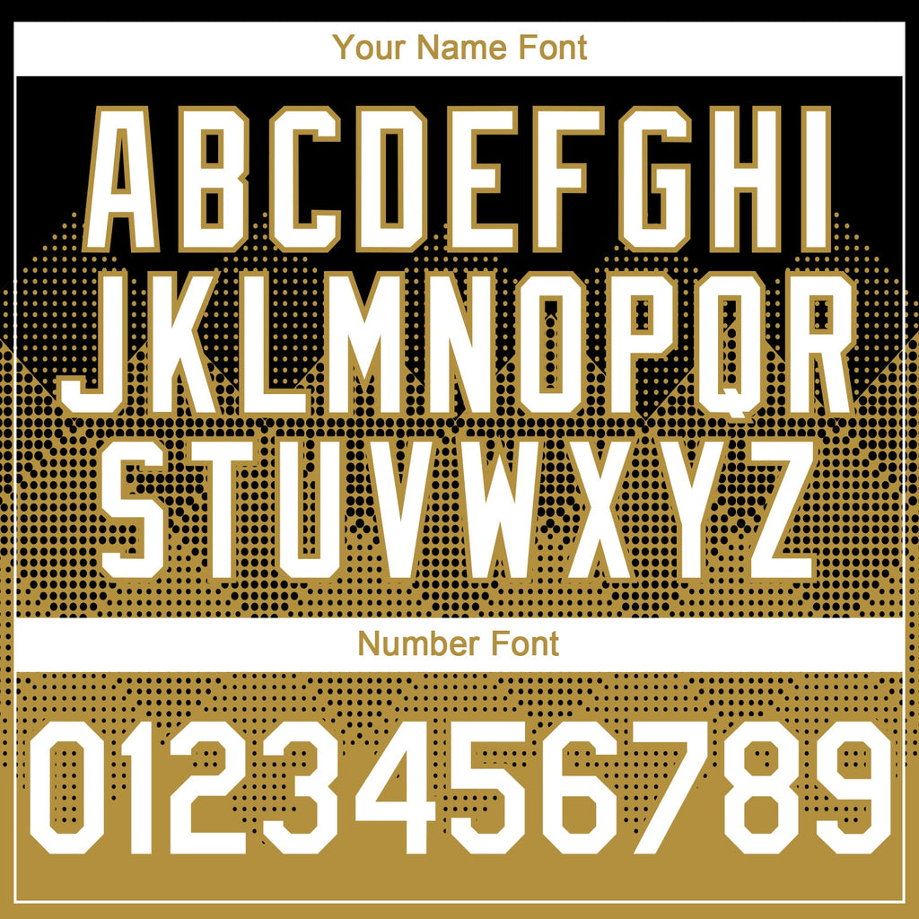 Custom Black White-Old Gold 3D Gradient Square Shape Authentic Baseball Jersey