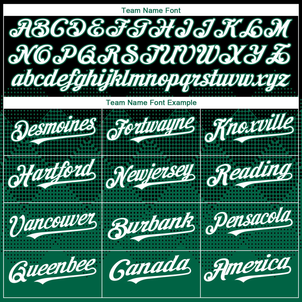 Custom Black White-Kelly Green 3D Gradient Square Shape Authentic Baseball Jersey
