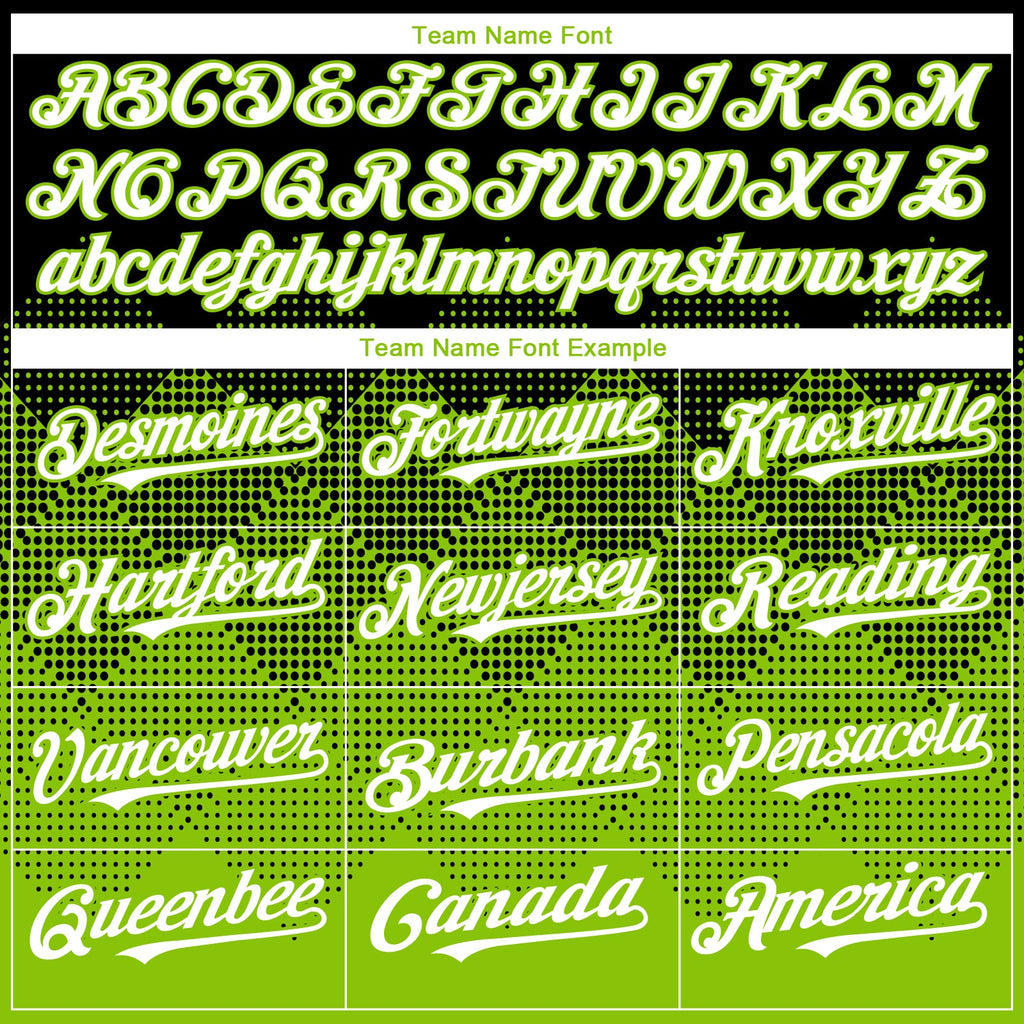 Custom Black White-Neon Green 3D Gradient Square Shape Authentic Baseball Jersey