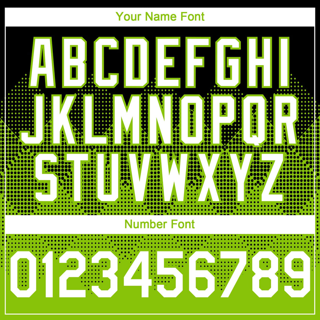 Custom Black White-Neon Green 3D Gradient Square Shape Authentic Baseball Jersey