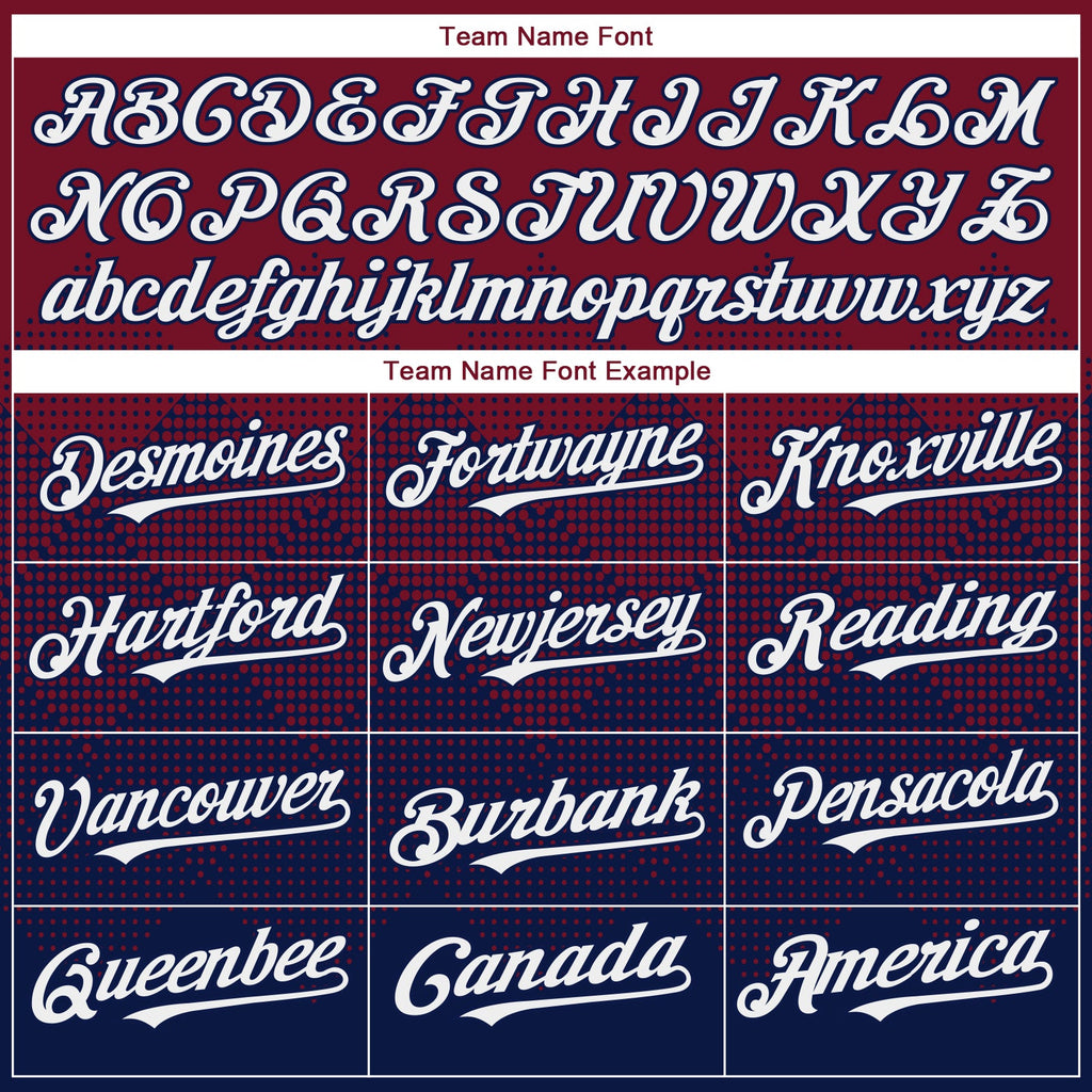 Custom Crimson White-Navy 3D Gradient Square Shape Authentic Baseball Jersey