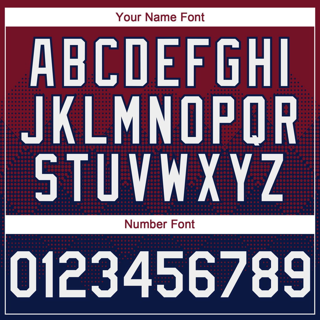 Custom Crimson White-Navy 3D Gradient Square Shape Authentic Baseball Jersey
