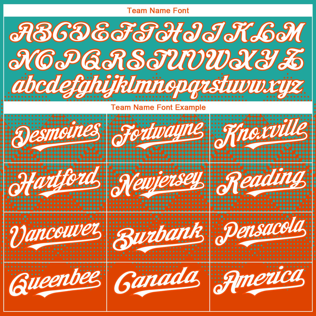 Custom Aqua White-Orange 3D Gradient Square Shape Authentic Baseball Jersey