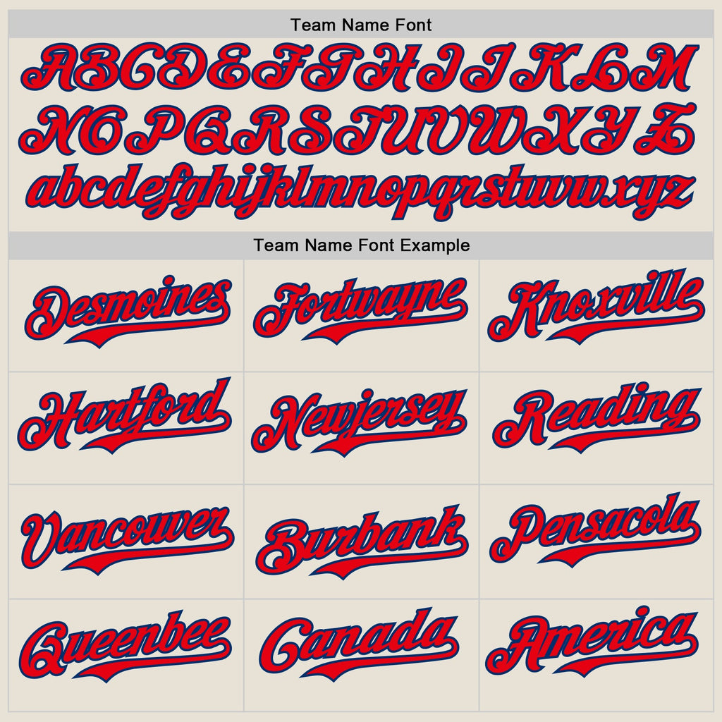 Custom Cream Fire Red-US Navy Blue 3D Patriotic American Flag Authentic Baseball Jersey
