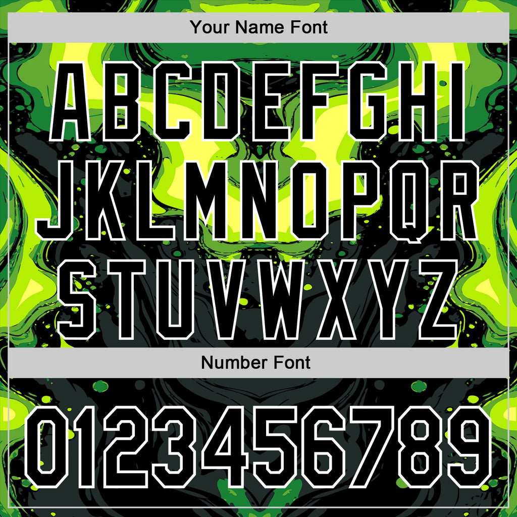 Custom Black Green-White 3D Pattern Design Rave Party Poison Liquid Authentic Baseball Jersey