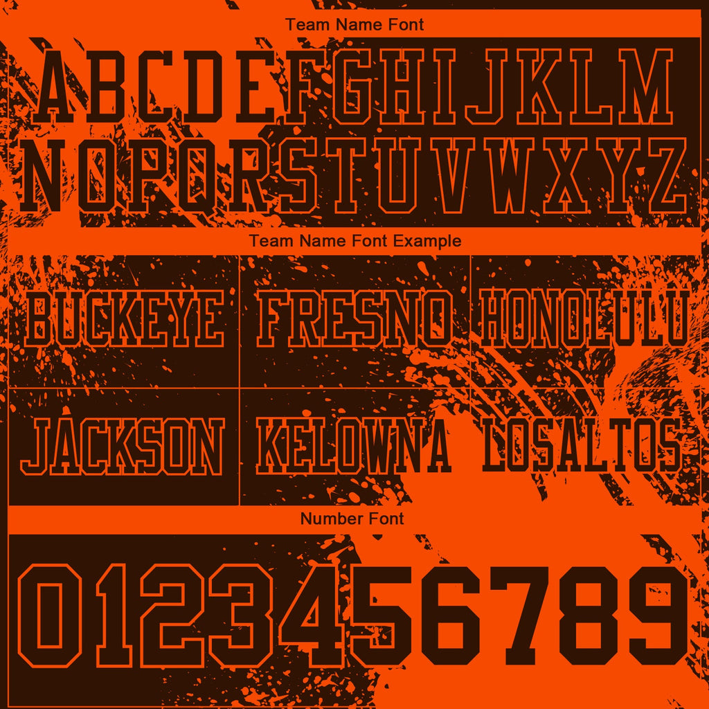 Custom Brown Orange 3D Pattern Abstract Brush Stroke Authentic Football Jersey