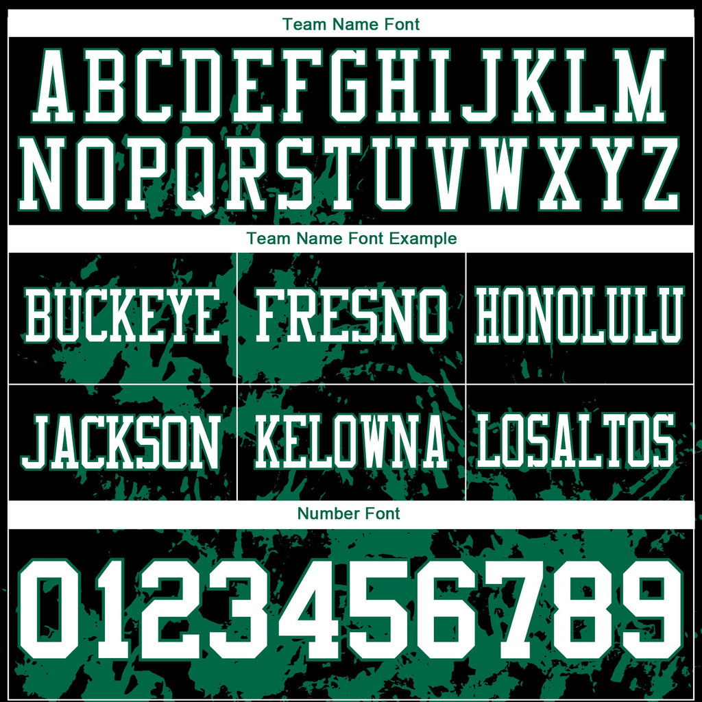 Custom Black White-Kelly Green 3D Pattern Splash Authentic Football Jersey