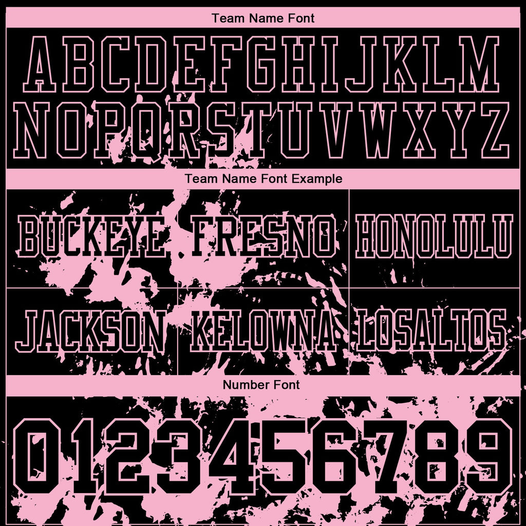 Custom Black Light Pink 3D Pattern Splash Authentic Football Jersey