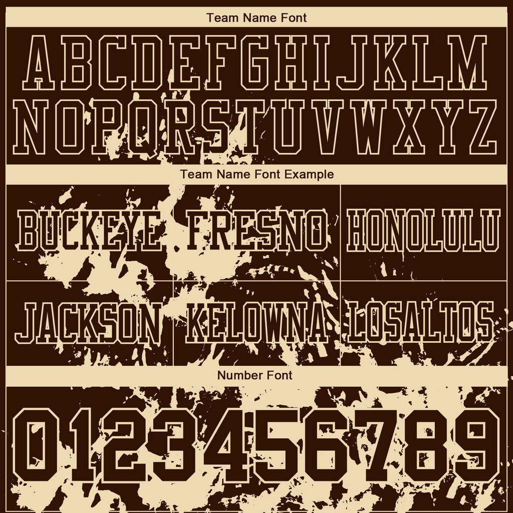 Custom Brown Cream 3D Pattern Splash Authentic Football Jersey
