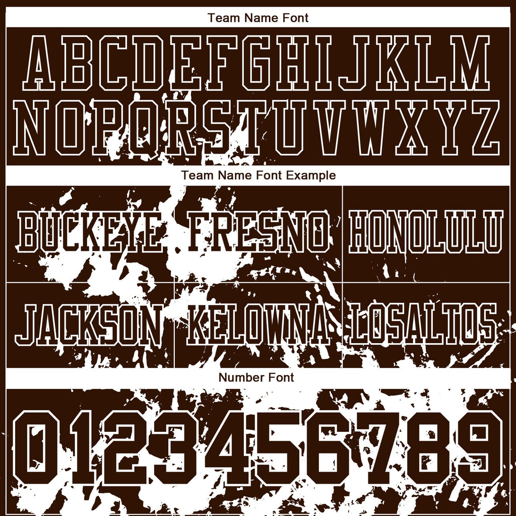 Custom Brown White 3D Pattern Splash Authentic Football Jersey