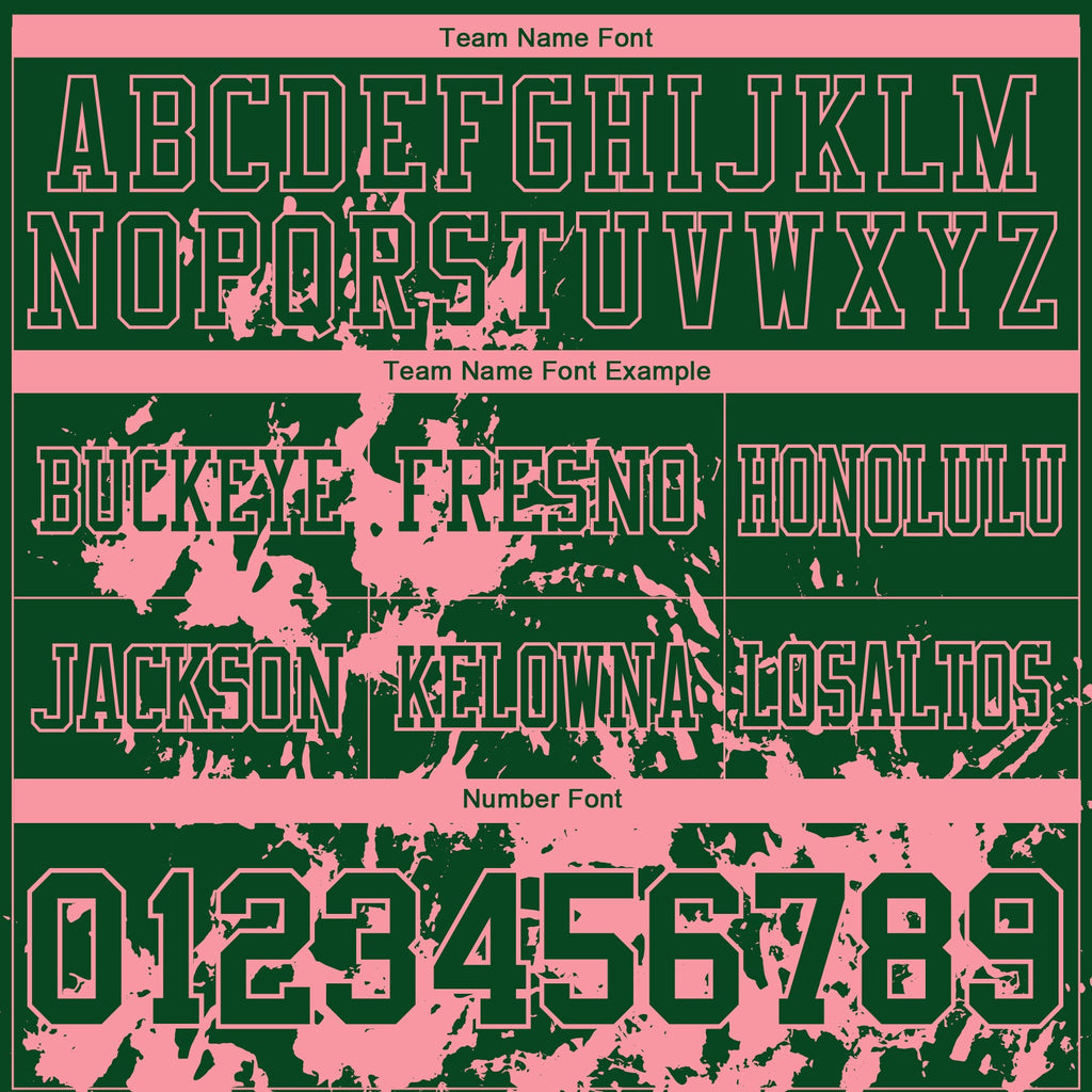 Custom Green Medium Pink 3D Pattern Splash Authentic Football Jersey