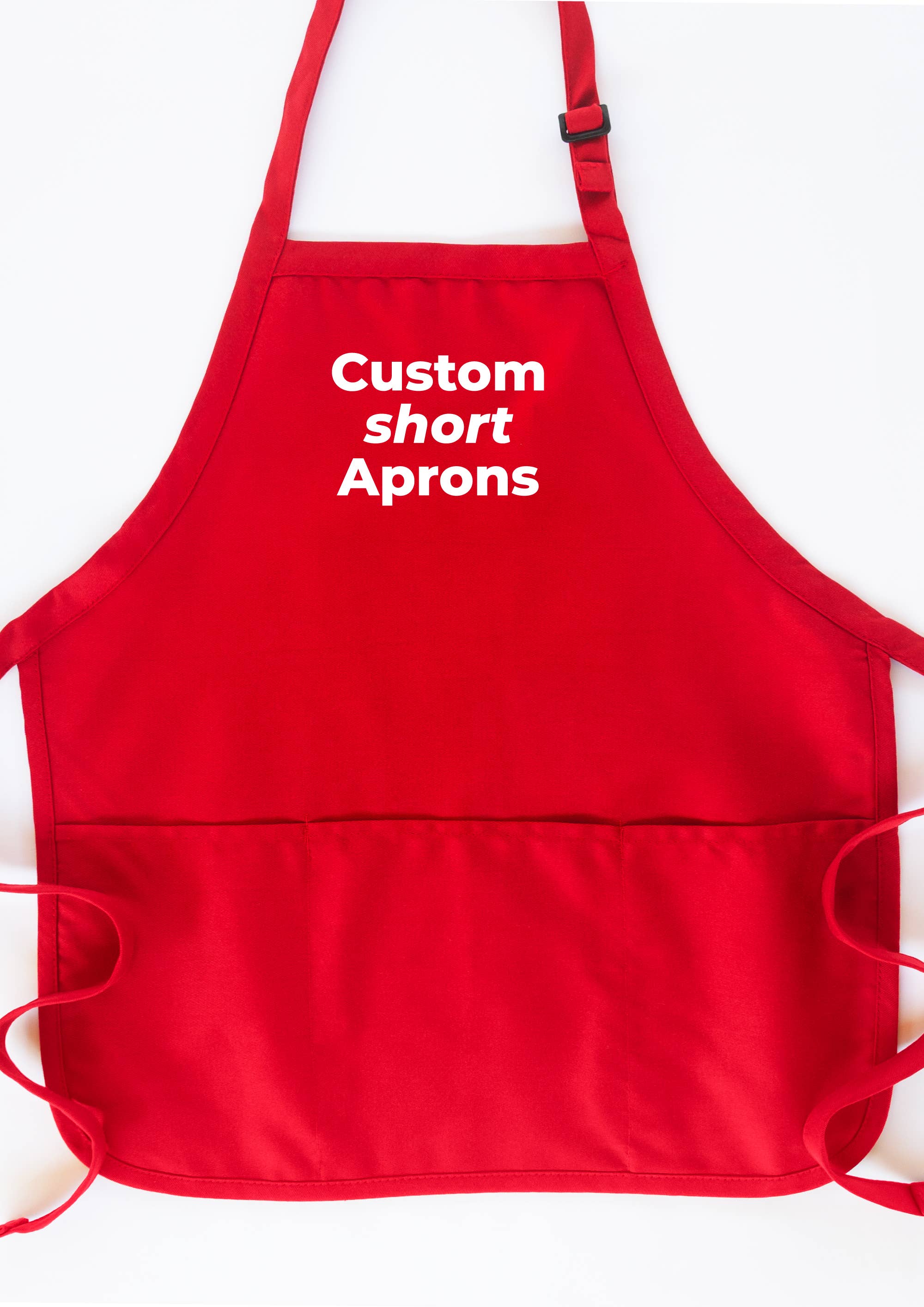Custom Short Aprons with Pockets: Kitchen Aprons Men Women