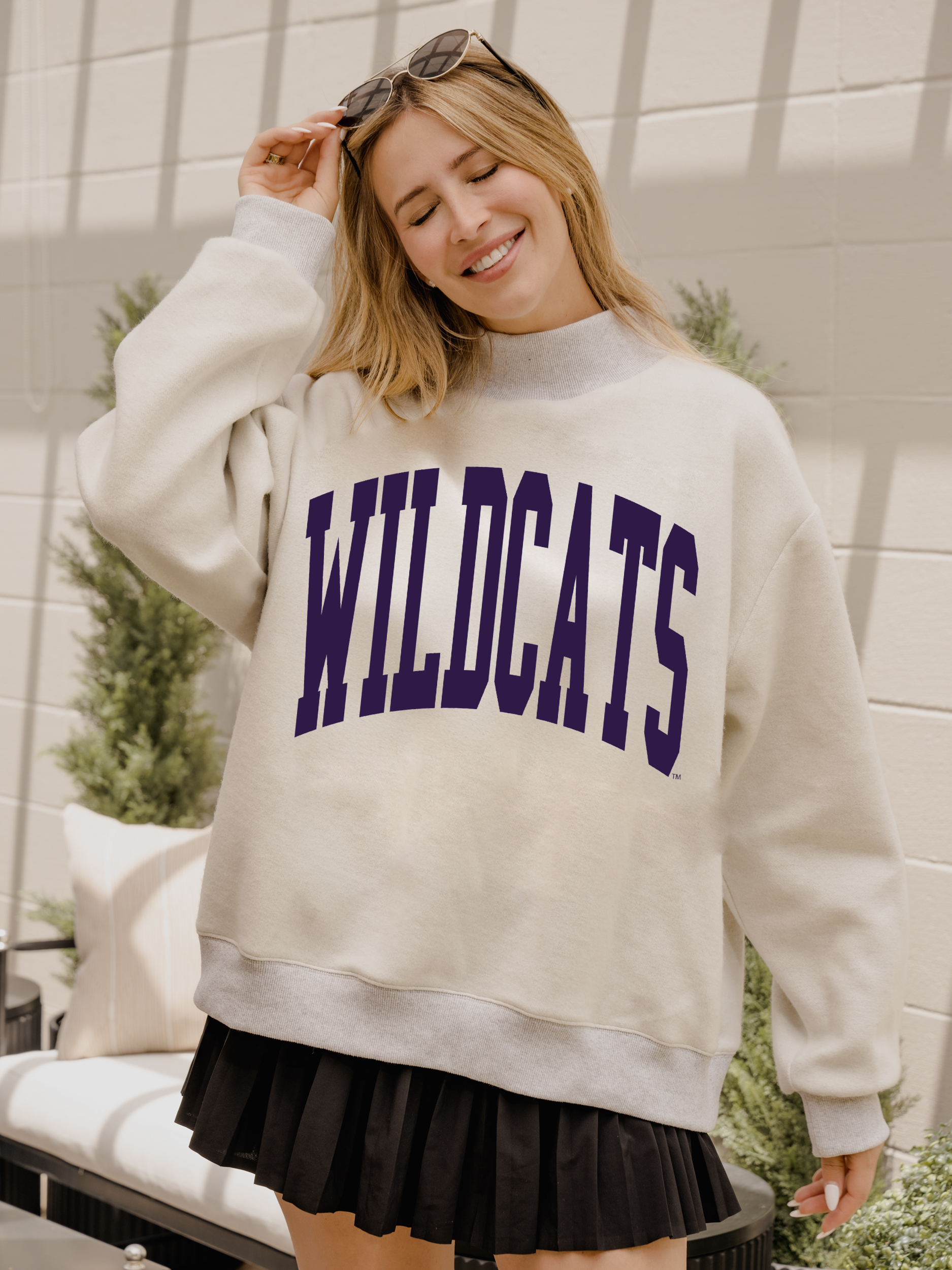 Ksu Wildcats Tall Boy Reversible Mock Neck Sweatshirt