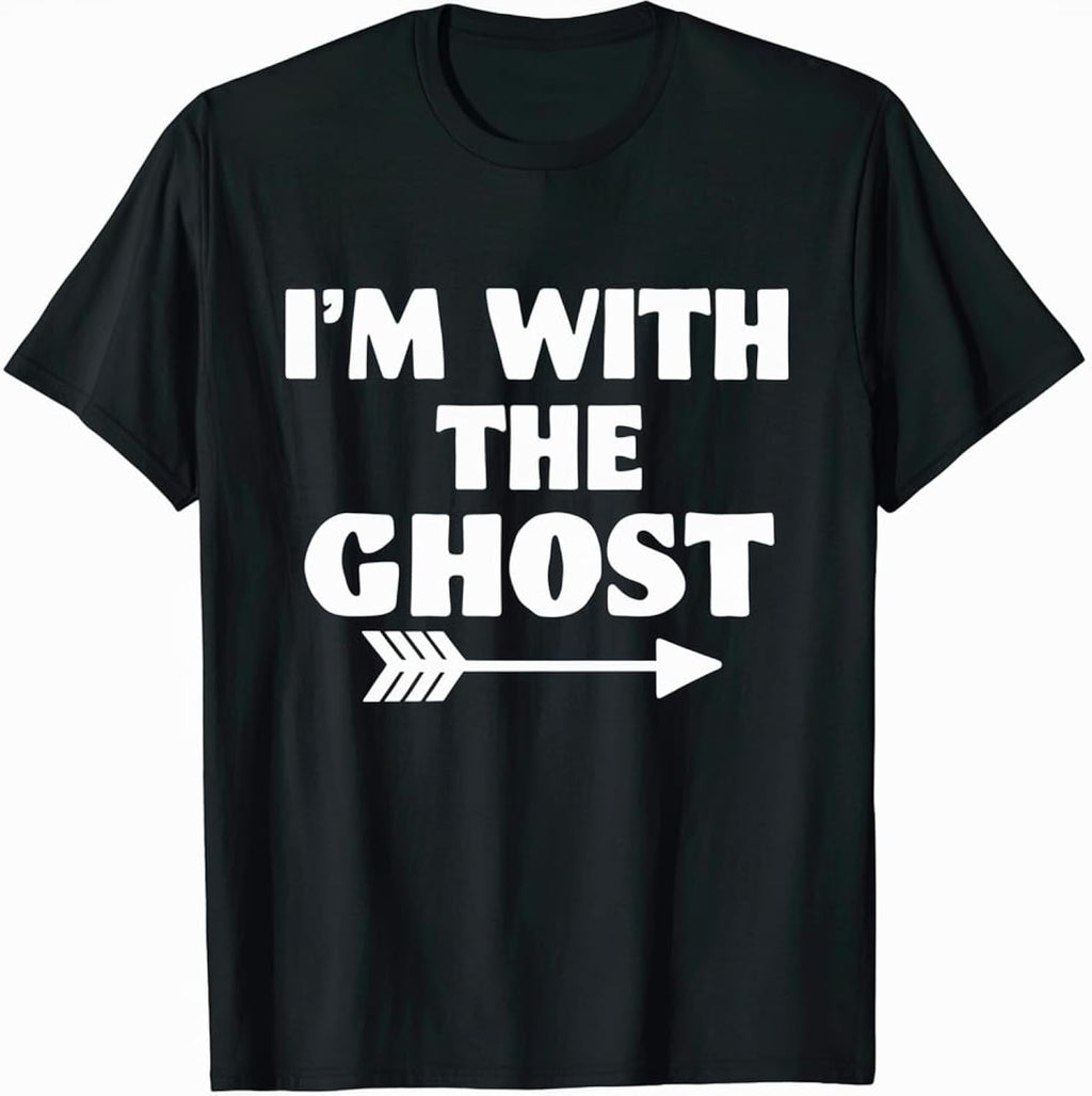 I'm with The Ghost Cute Halloween Matching Couple T-Shirt