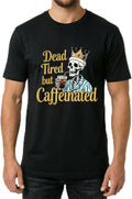 Crown Skeleton Coffee T-Shirt for Men Women Funny Graphic Casual Unisex Tee for Coffee Addicts & Daily Wear