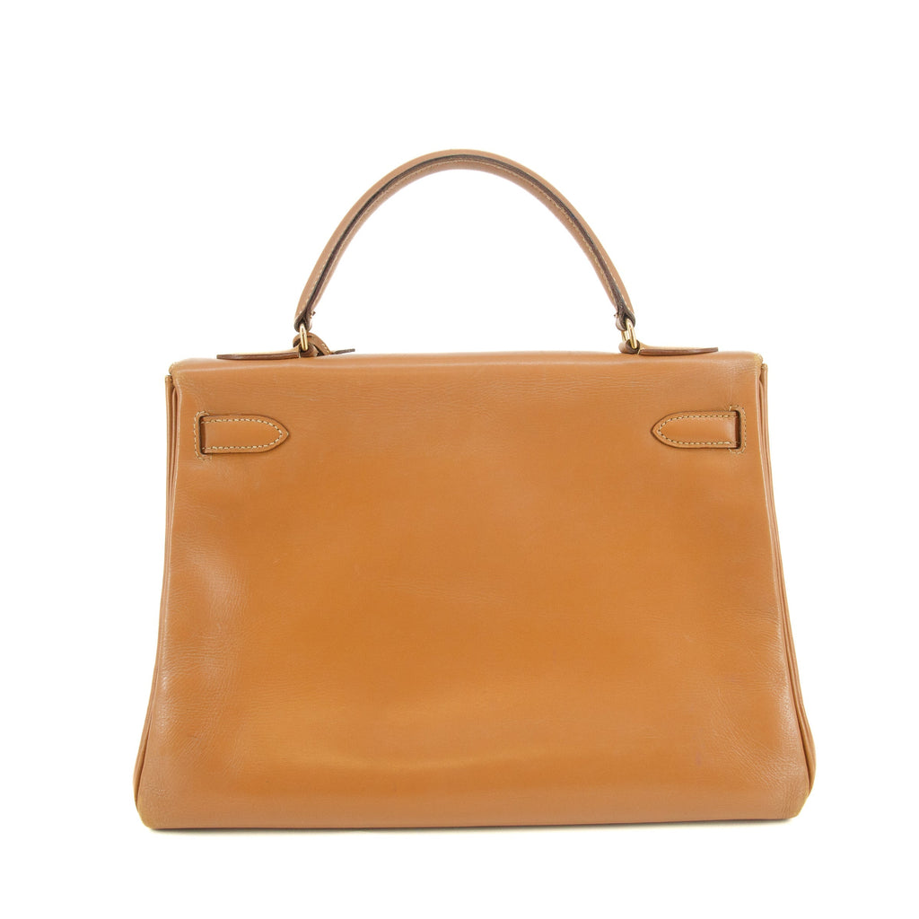 Hermes Kelly 32 Boxcalf Brown Handbag Year 1986 #5775