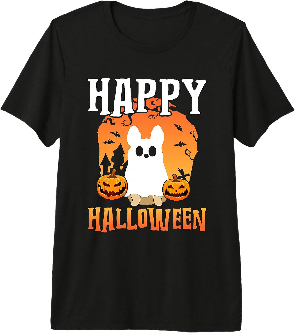 Happy Halloween Dog Ghost Premium Tri-Blend T-Shirt