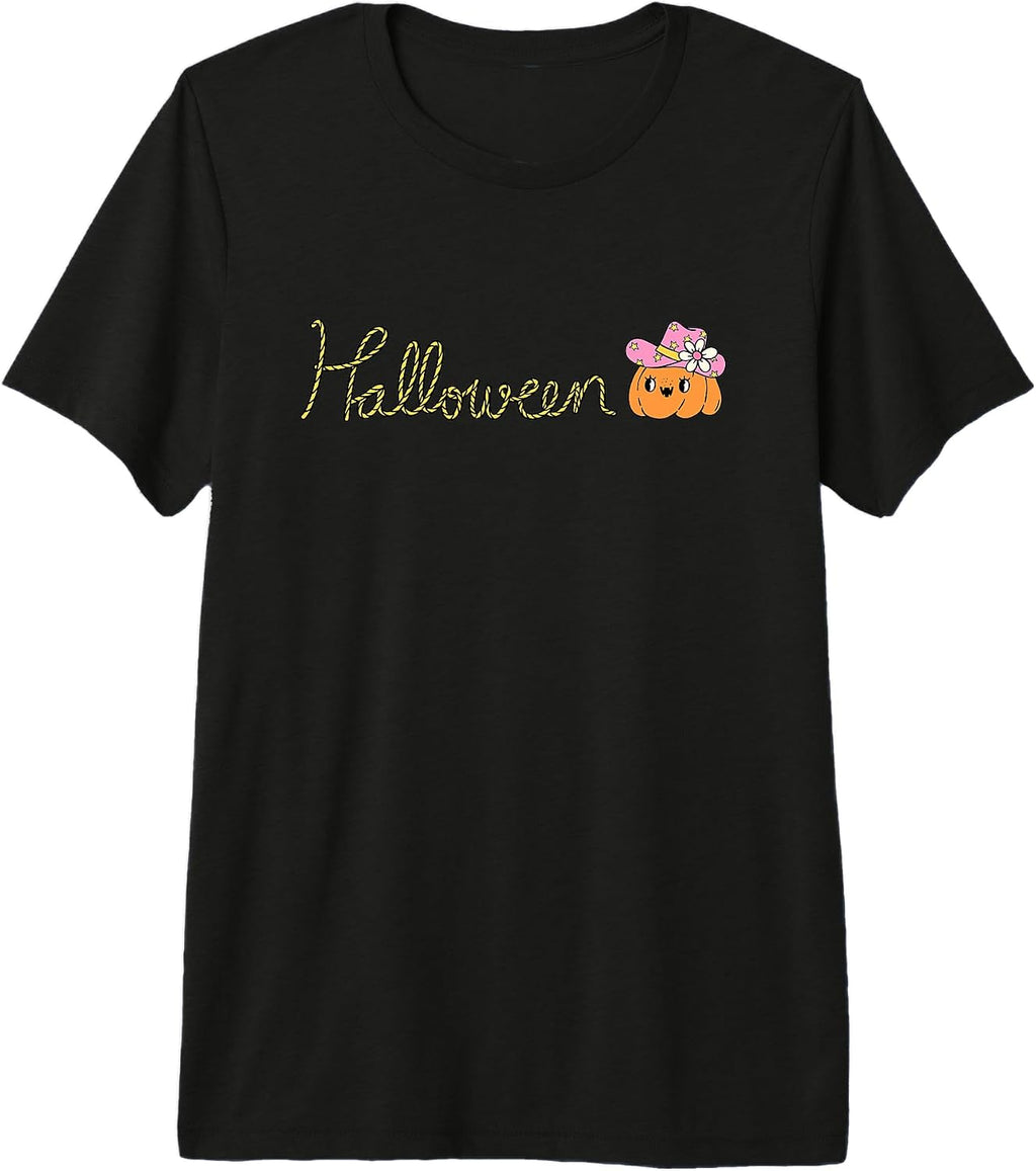 Pumpkin Face Halloween Costume Premium Tri-blend T-Shirt