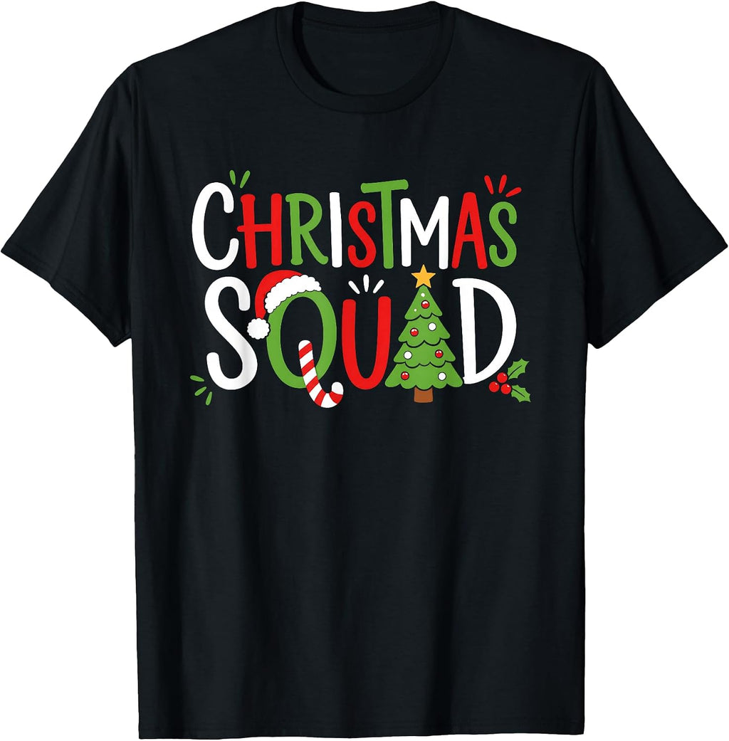 Merry Christmas Squad Funny Matching Family Xmas Pajamas T-Shirt