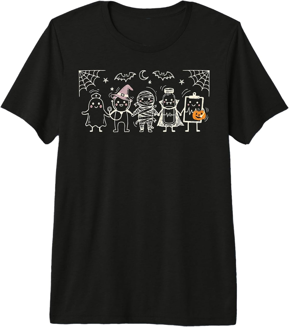 Halloween Nurse Cute Spooky Ghost Mummy Vampire Pumpkin Crew Premium Tri-Blend T-Shirt