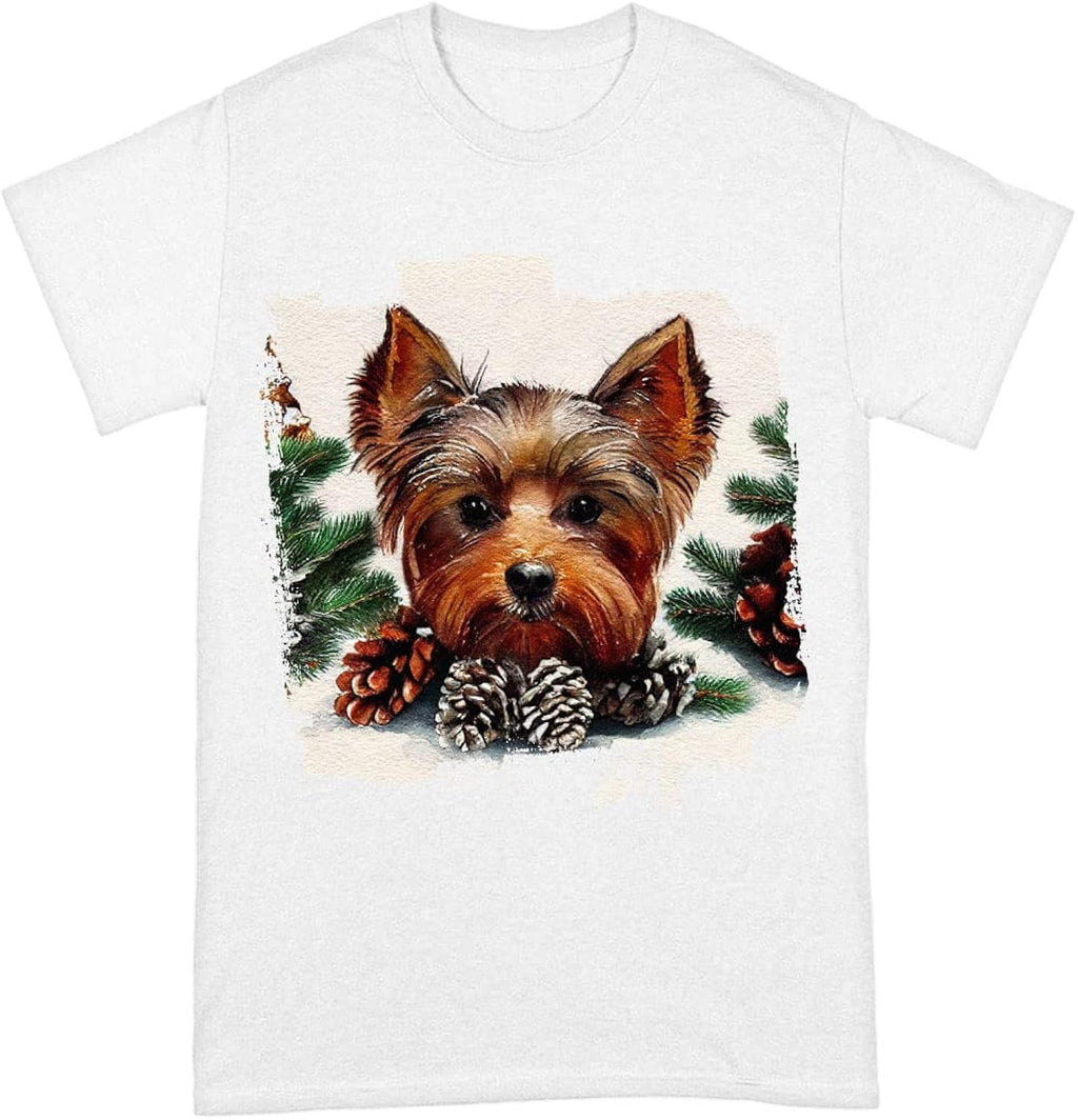 Cute Christmas Heavy Cotton T-Shirt - Funny Dog Tee Shirt - Themed T-Shirt