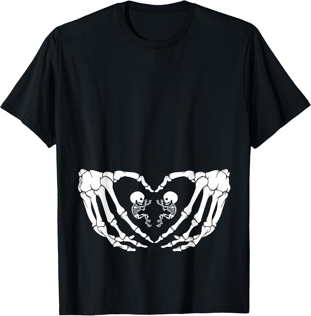 Halloween Pregnancy Expecting Twins Babies Design T-Shirt