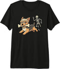 Yorkie Tshirt Skeleton Funny Halloween Scary Yorkshire Dog Premium Tri-Blend T-Shirt