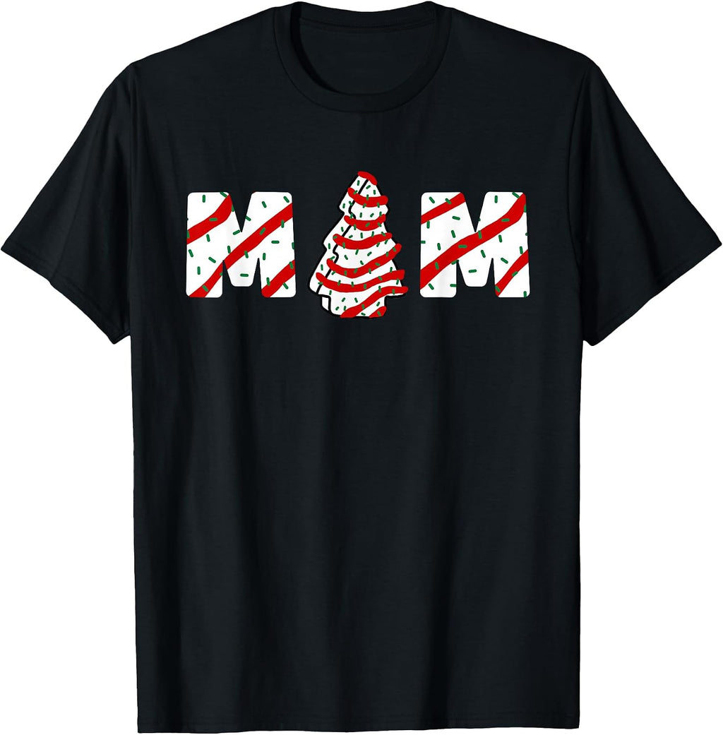 Christmas Tree Cake Matching Family Party Pajama Mom T-Shirt