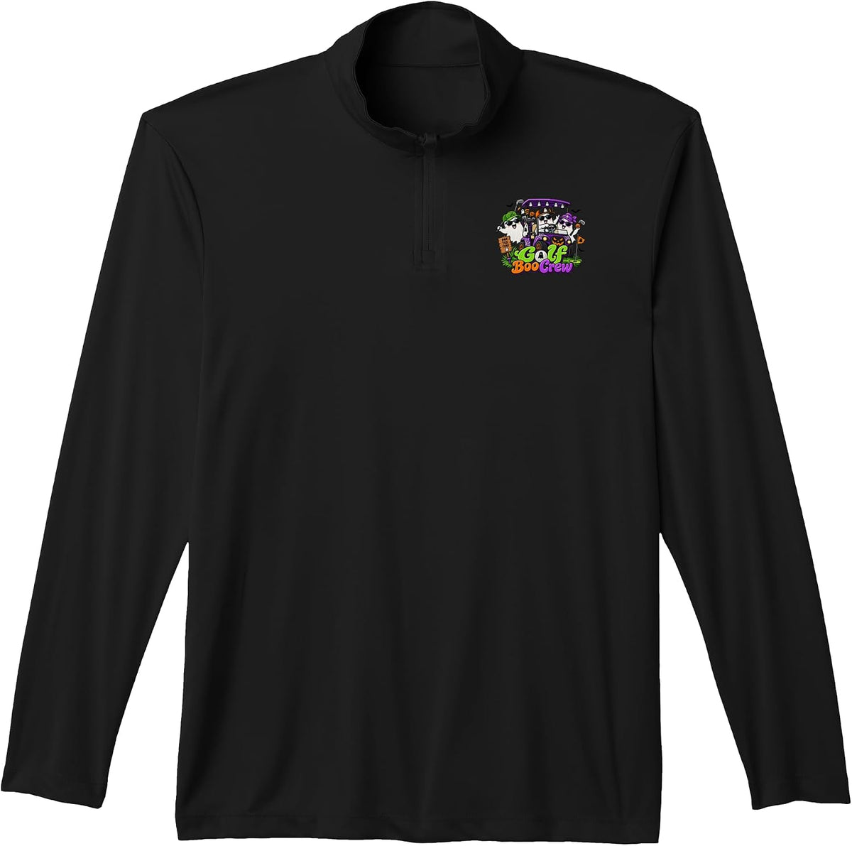 Golf Boo Crew Ghost Golfers Haunted Golf Cart Halloween Performance Quarter-Zip Top